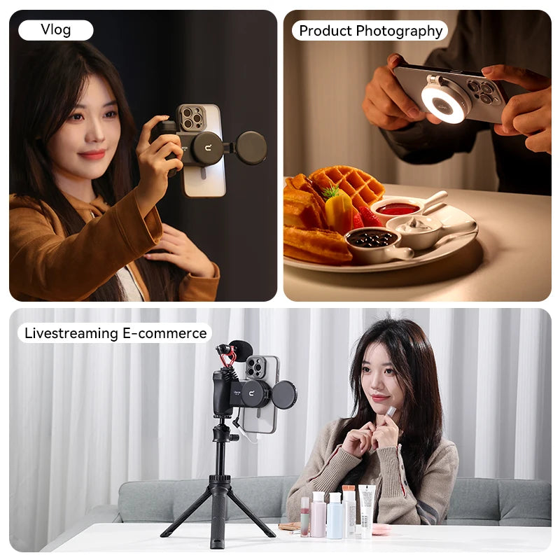 LM19 Magsafe Light Portable Selfie Light for Iphone 16 15 14 13 12 Pro Max Fill Light Phone Stand for Selfie Video Vlog